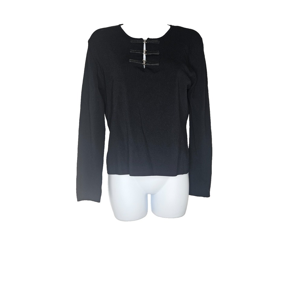Items Michele Nicole Black Ribbed Top Womens Petite Large Y2K Minimalist